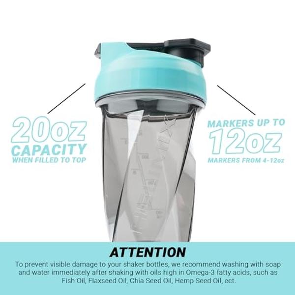 VELOMIX -2 Pack- 45 oz Protein Shaker Bottles for Protein Mixes - 2x Wire Whisk | Leak Proof Shaker Cups for Protein Shakes | Protein Shaker Bottle Pack | Shakers for Protein Shake
