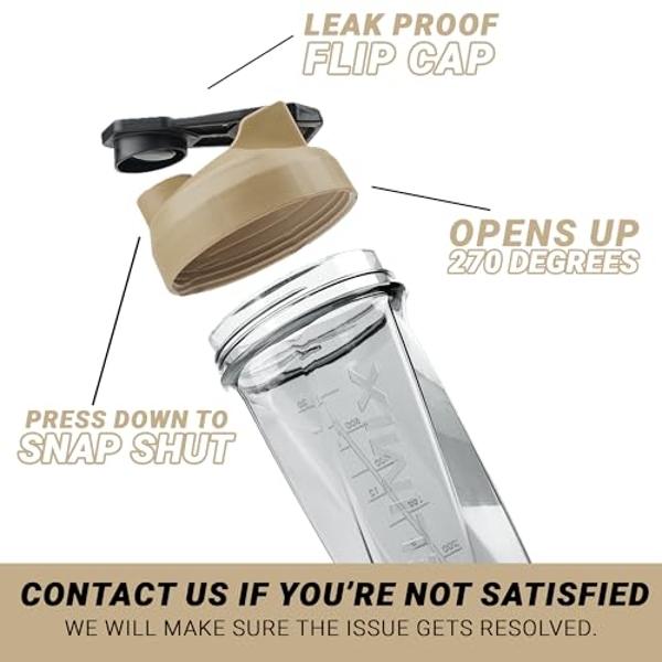 HELIMIX 2.0 Vortex Blender Shaker Bottle Holds upto 28oz | No Blending Ball or Whisk | USA Made | Portable Pre Workout Whey Protein Drink Shaker Cup | Mixes Cocktails Smoothies Sha