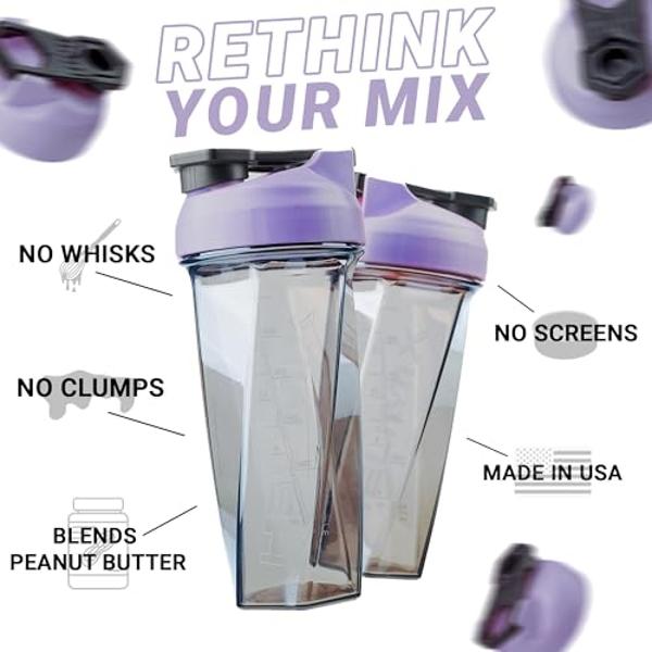 HELIMIX 2.0 Vortex Blender Shaker Bottle Holds upto 28oz | No Blending Ball or Whisk | USA Made | Portable Pre Workout Whey Protein Drink Shaker Cup | Mixes Cocktails Smoothies Sha