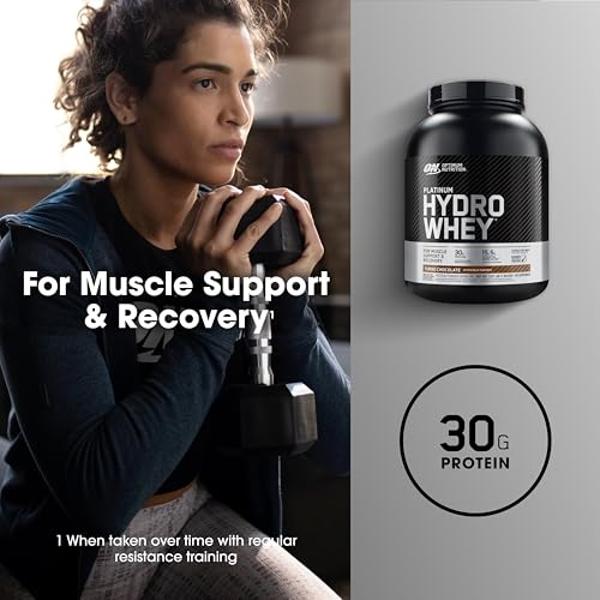 Optimum Nutrition Platinum Hydrowhey Protein Powder, 100% Hydrolyzed Whey Protein Isolate Powder, Flavor: Turbo Chocolate, 40 Servings, 3.61 Pounds (Packaging May Vary)