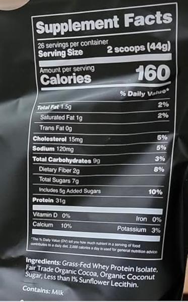 ProMix Nutrition Whey Protein Isolate Powder, Chocolate - Grass-Fed - ­Post Workout Fitness & Nutrition Shakes, Smoothies, Baking & Cooking Recipes - Gluten-Free & Keto-Friendly - 