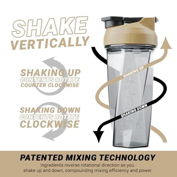 HELIMIX 2.0 Vortex Blender Shaker Bottle Holds upto 28oz | No Blending Ball or Whisk | USA Made | Portable Pre Workout Whey Protein Drink Shaker Cup | Mixes Cocktails Smoothies Sha