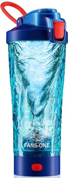 Electric Protein Shaker Bottle, 24oz Lockable Electric Blender Cup, Tritan USB Rechargeable Protein Shake Mixer, Blender Shaker Cups for Protein Shakes, Blue