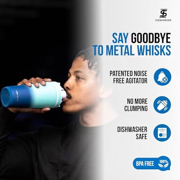 HELIMIX 2.0 Vortex Blender Shaker Bottle Holds upto 28oz | No Blending Ball or Whisk | USA Made | Portable Pre Workout Whey Protein Drink Shaker Cup | Mixes Cocktails Smoothies Sha