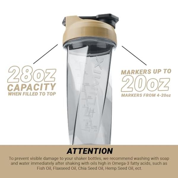 HELIMIX 2.0 Vortex Blender Shaker Bottle Holds upto 28oz | No Blending Ball or Whisk | USA Made | Portable Pre Workout Whey Protein Drink Shaker Cup | Mixes Cocktails Smoothies Sha