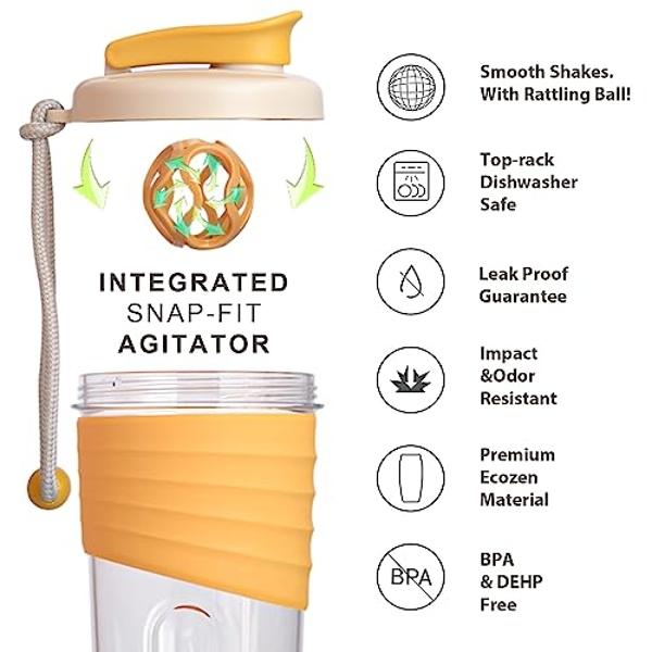 Smartshake Justice League Whey2Go Superman Protein Powder Storage Container 50g – BPA Free Shaker Bottle Funnel for Whey Protein Powder + Protein Shakes 110ml, DC Comics Superman G
