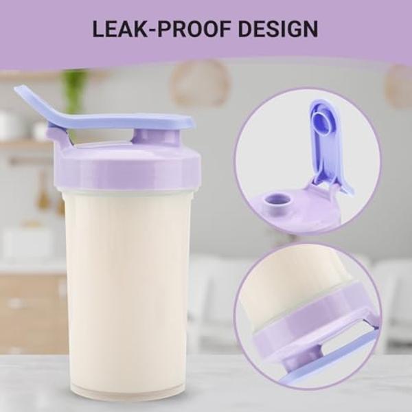 Protein Shaker Bottle, 12 oz Shaker Cup - Food-Grade Shaker Cups for Protein Shakes 12 oz - Small Shaker Bottles for Protein Mixes, Leakproof Lid Protein Shake Bottle Shaker for Gy
