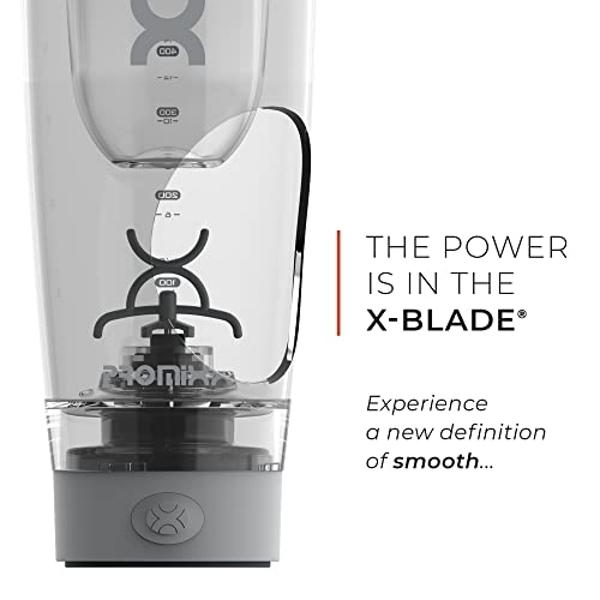 Promixx PRO Shaker Bottle New Edition – Rechargeable, Powerful for Smooth Protein Shakes – includes Supplement Storage, BPA Free, 20oz Cup, Cool Gray