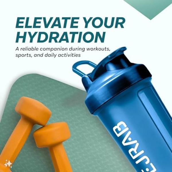 CREAWELLAY 3 Pack Protein Shaker Bottle, 24 oz Protein Shaker Cup with Wire Shaker Ball for Pre Workout, Shake Bottle with Carrying Handle, BPA-Free & Dishwasher Safe (Black, White