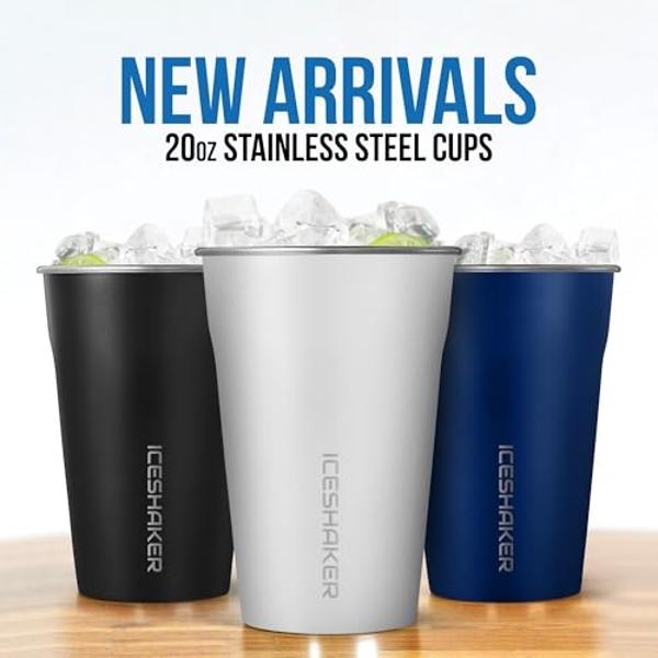 Ice Shaker Insulated Stainless Steel Shaker Bottle | 26oz, Gronk | Cold for 30+ Hours | Insulated Cup with Twist-on Agitator | Odor-Free Bottle for Protein Shakes, Water, Smoothies