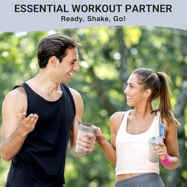 Protein Shaker Bottle, 12 oz Shaker Cup - Food-Grade Shaker Cups for Protein Shakes 12 oz - Small Shaker Bottles for Protein Mixes, Leakproof Lid Protein Shake Bottle Shaker for Gy