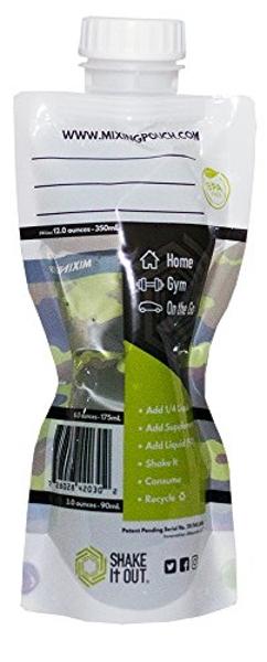 Shake It Out ® Collapsible Shaker Bottle for Protein Shakes, Supplements - 12 Ounce Reusable, Recyclable, Travel Bottle (Camo, Single)