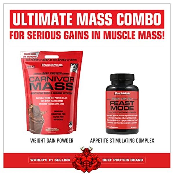 MuscleMeds Carnivor Mass Anabolic Beef Protein Gainer, Chocolate Fudge, 10.4 Pounds,Brown,003679