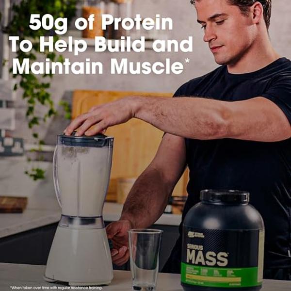 Optimum Nutrition Serious Mass, Weight Gainer Protein Powder, Mass Gainer, Vitamin C and Zinc for Immune Support, Creatine, Chocolate Peanut Butter, 12 Pound (Packaging May Vary)