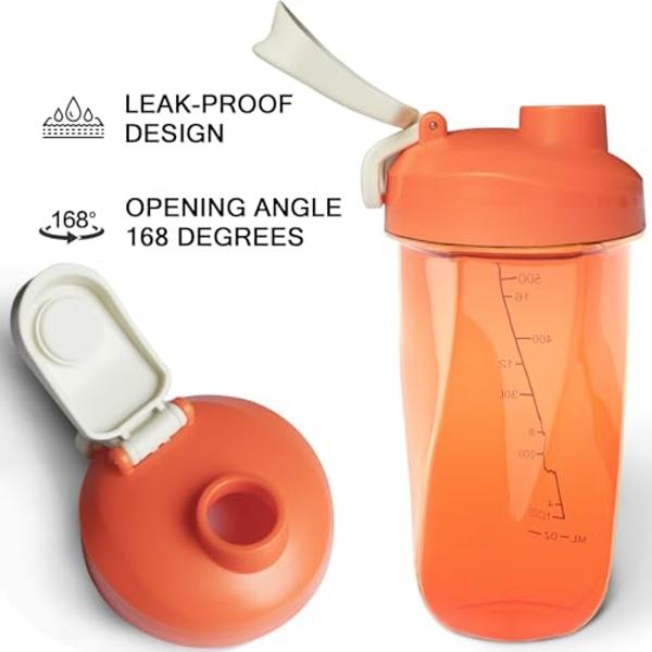 Protein Shaker Bottle – Perfect for Coffee, Protein Powder – 16 Oz –for Gym with Mixer ball – Shaker Cups for Protein Shakes.