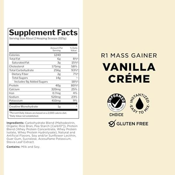 Mutant Mass Weight Gainer Protein Powder with Whey, and Casein Protein Blend for High-Calorie Workout Shakes, Smoothies, and Drinks, 15 lb - Strawberry Banana