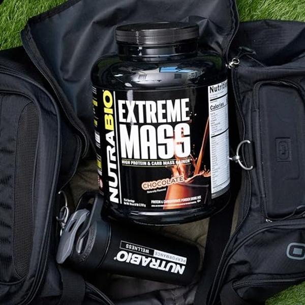 NutraBio Extreme Mass Gainer Protein Powder, 53G Protein, Clean Weight Gainer, Increase Muscle Mass, Full Spectrum Amino Acid - Chocolate, 6 Pound