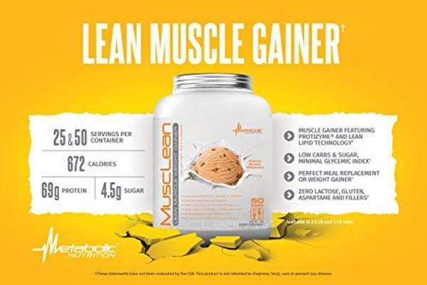 Metabolic Nutrition - Musclean - Milkshake, Whey High Protein Meal Replacement, Maintenance Nutrition, Low Carb, Keto Diet, Digestive Enzymes, Strawberry, 5 Pound (50 ser)
