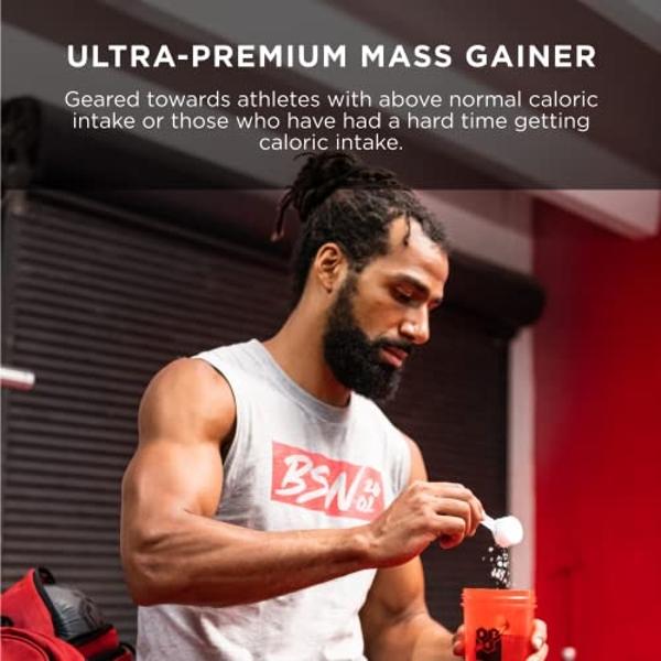 BSN TRUE-MASS Weight Gainer, Muscle Mass Gainer Protein Powder, Chocolate Milkshake, 10.38 Pound (Package May Vary)