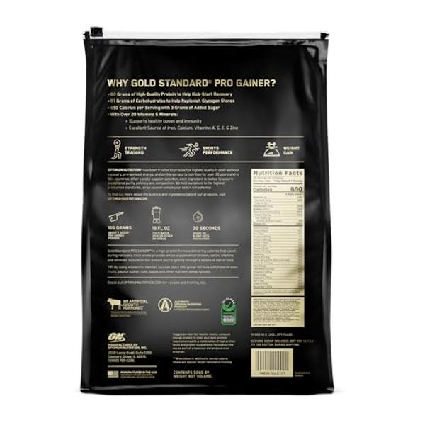 Optimum Nutrition Gold Standard Pro Gainer, Weight Gainer Protein Powder, Double Chocolate, 10.19 Pounds (Packaging May Vary)