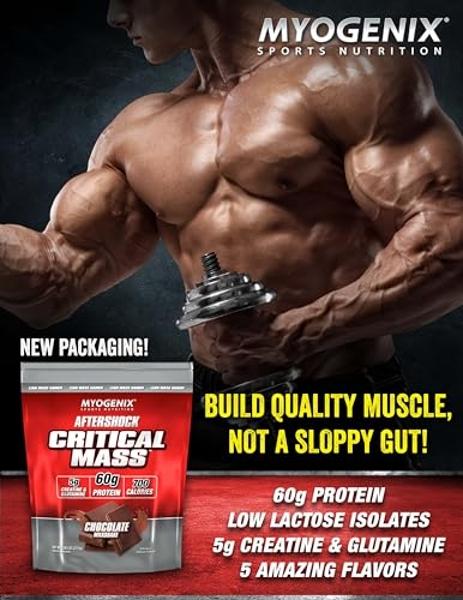 Myogenix Critical Mass - Vanilla Flavored Muscle Mass Weight Gain Supplement, Zero Lactose Protein Powder, Anabolic Whey Protein (6.01 lbs)