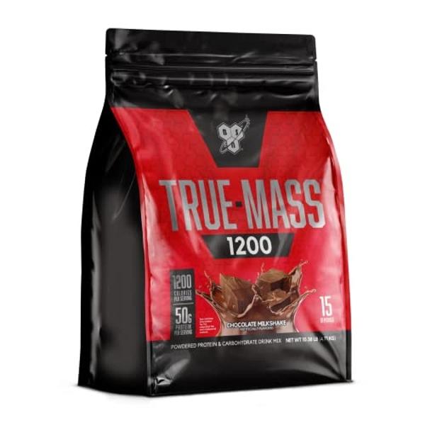 BSN TRUE-MASS Weight Gainer, Muscle Mass Gainer Protein Powder, Chocolate Milkshake, 10.38 Pound (Package May Vary)