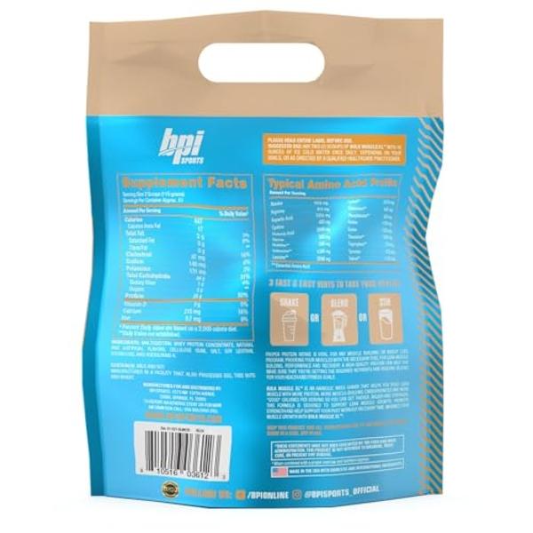 BPI Sports Bulk Muscle XL - Advanced Mass Weight Gainer for Serious Muscle Building & Recovery, 25g Protein & 497 Calories Per Serving - Chocolate, 13lb Bag (13lb, Vanilla)