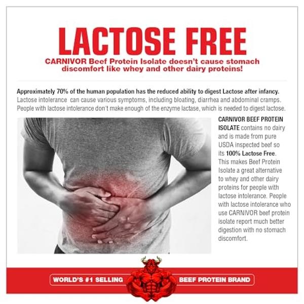 MuscleMeds CARNIVOR Mass Gainer Beef Protein Isolate Shake, 50 Grams Protein, 125 Grams Carbs, 0 Fat, 0 Sugar, Lactose Free, Vanilla Caramel, 5 Pound