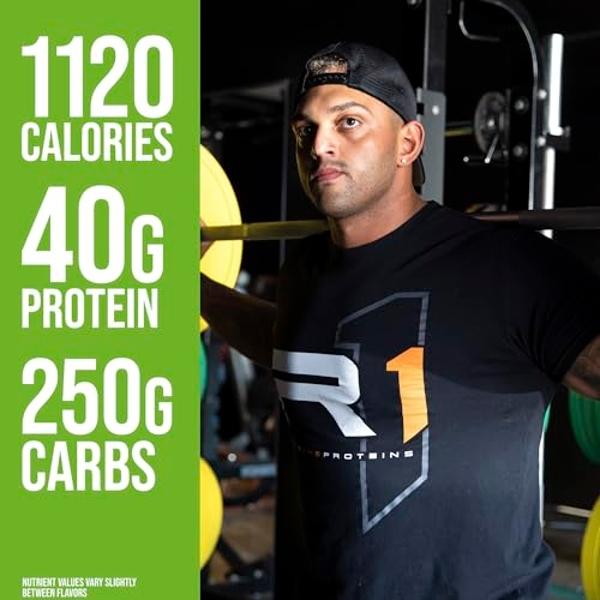 Rule One Proteins, R1 Mass Gainer - Vanilla Crème, High-Calorie Weight Gain Formula with 1,220+ Calories, 250g+ Complex Carb Blend, 40g All-Whey Protein, 8g Fat Per Serving, 6 Poun