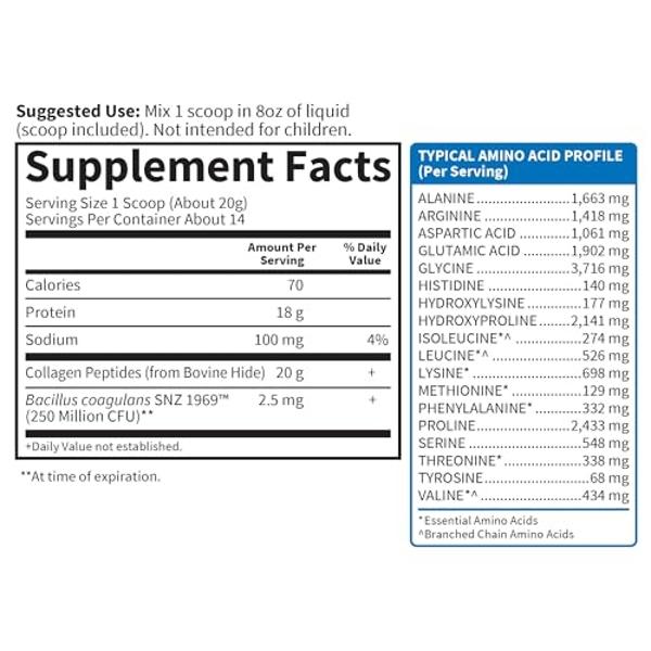 Garden of Life Grass Fed Collagen Peptides Powder Unflavored Collagen Powder for Women Men Hair Skin Nails Joints, Hydrolyzed Collagen Protein Supplements, Collagen for Women & Men