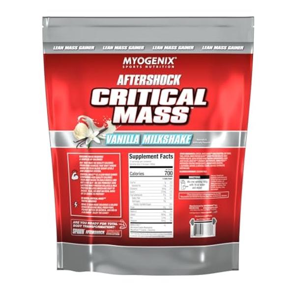 Myogenix Critical Mass - Vanilla Flavored Muscle Mass Weight Gain Supplement, Zero Lactose Protein Powder, Anabolic Whey Protein (6.01 lbs)