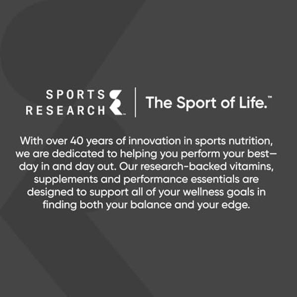 Sports Research Collagen Peptides - Hydrolyzed Type 1 & 3 Collagen Powder Protein Supplement for Healthy Skin, Nails, & Joints - Easy Mixing Vital Nutrients & Proteins, Collagen fo