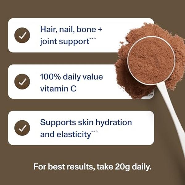 Vital Proteins Collagen Peptides Advanced, Hydrolyzed Peptides with Hyaluronic Acid and Vitamin C - Chocolate Flavor Powder, 24.7oz