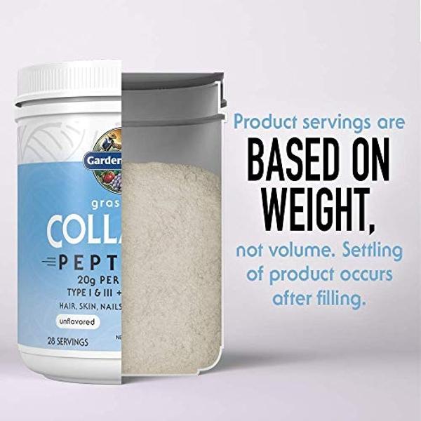 Garden of Life Grass Fed Collagen Peptides Powder Unflavored Collagen Powder for Women Men Hair Skin Nails Joints, Hydrolyzed Collagen Protein Supplements, Collagen for Women & Men