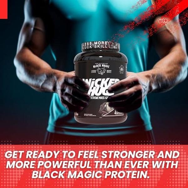 Worldwide Nutrition Bundle Compatible with Black Magic Wicked Huge - Mass Gainer Cookies and Cream Flavor for Muscle Support and Recovery, 7.68 LBS Protein Powder Supplement with K