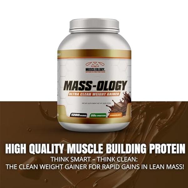 MUSCLEOLOGY Weight Gainer | Whey Protein Powder | Muscle Builder for Men & Women | Chocolate, 6 lbs