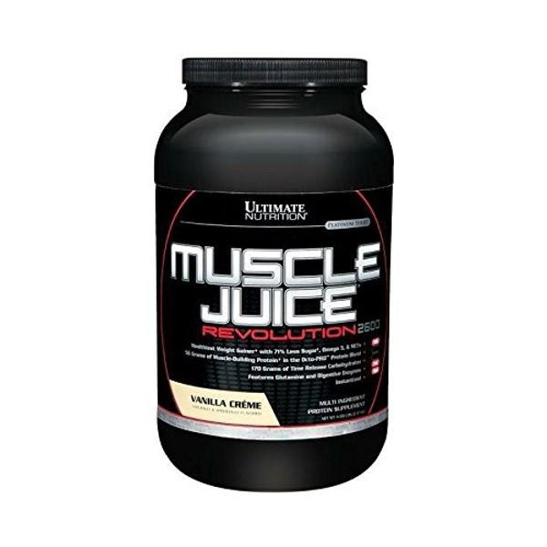 Ultimate Nutrition Muscle Juice Revolution 2600 Weight Gainer, Muscle Recovery with Glutamine, Micellar Casein, Time Release Complex Carbohydrates, Vanilla Protein Powder, 4.69 Pou