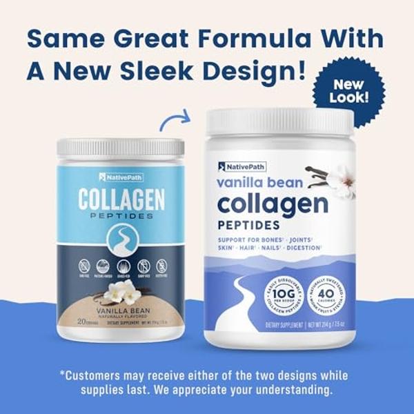 NativePath Collagen Peptides - Hydrolyzed Type 1 & 3 Collagen. Keto & Paleo Grass-Fed Protein Powder for Hair, Skin, Nails, Bones, Joints, Digestion and More - No Gluten or Dairy (