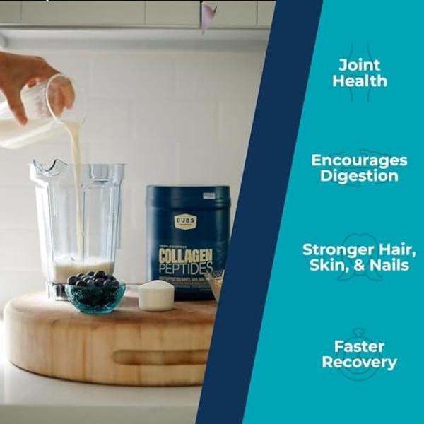 BUBS Naturals Unflavored Collagen Peptides Powder, Best Proteins for Joints & Skin, Pasture Raised Grass Fed, Paleo and Keto Friendly, Whole30 Approved, Non-GMO Dairy & Gluten Free