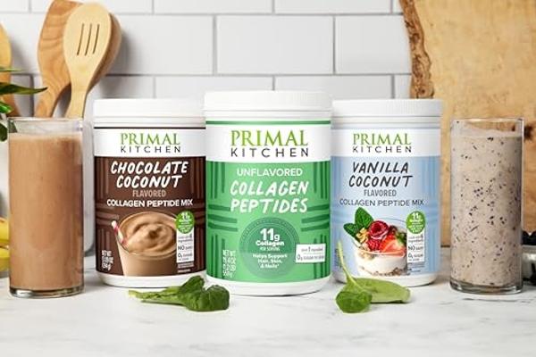 Primal Kitchen Chocolate Collagen Fuel® Drink Mix, Chocolate Coconut Collagen Peptides, No Dairy or Artificial Sweeteners, 20 Ounces