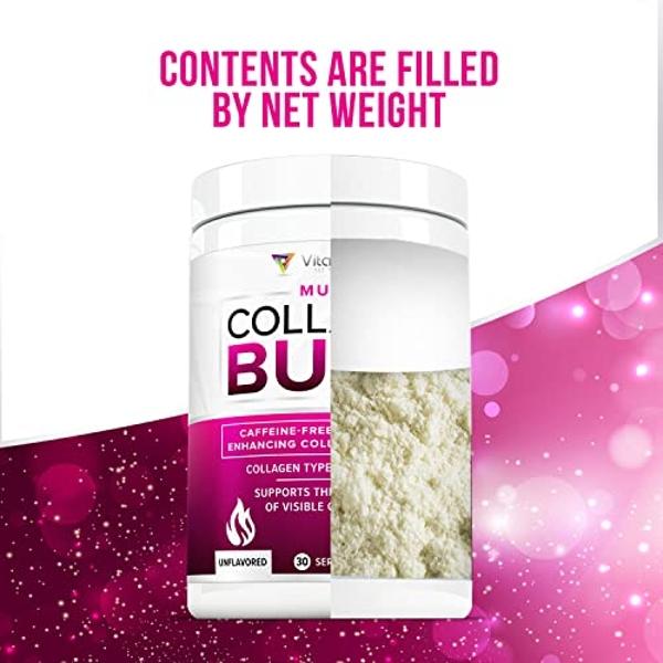 Hydrolyzed Collagen Powder for Weight Loss - Collagen Burn Ultimate Beauty Complex Multi Collagen Peptides Powder for Women with Types I II III V and X for Fat Burning Support - Un
