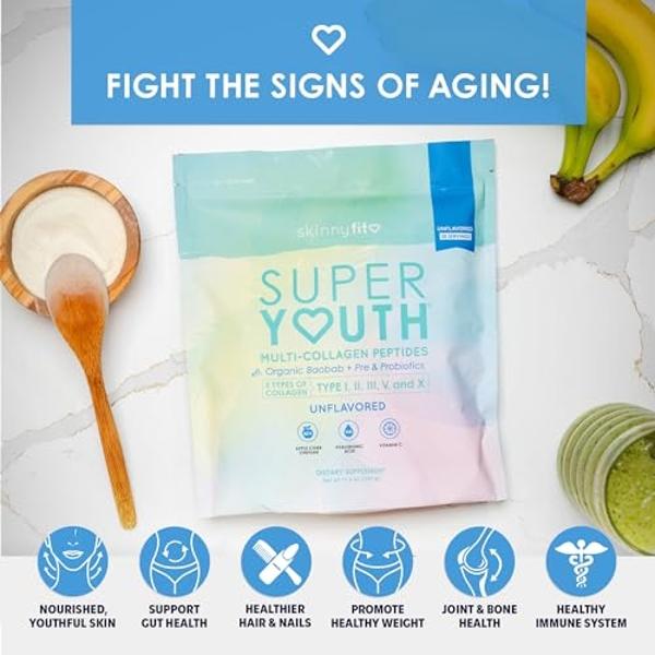 Ancient Nutrition Collagen Powder Protein with Probiotics, Unflavored Multi Collagen Protein with Vitamin C, 45 Servings, Hydrolyzed Collagen Peptides Supports Skin and Nails, Gut 