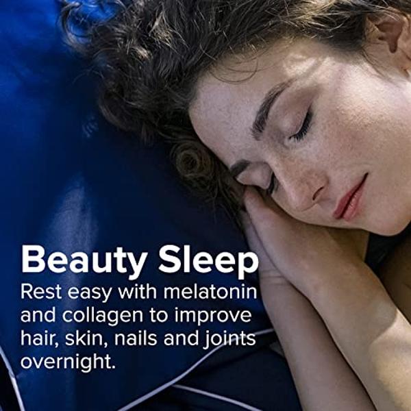 Sanar Naturals Collagen Pills Beauty Sleep with Melatonin 6 mg - Boost Hair Skin Nails Joints - Hydrolyzed Collagen for Women and Men, Collagen Peptides Supplement, 150 Capsules