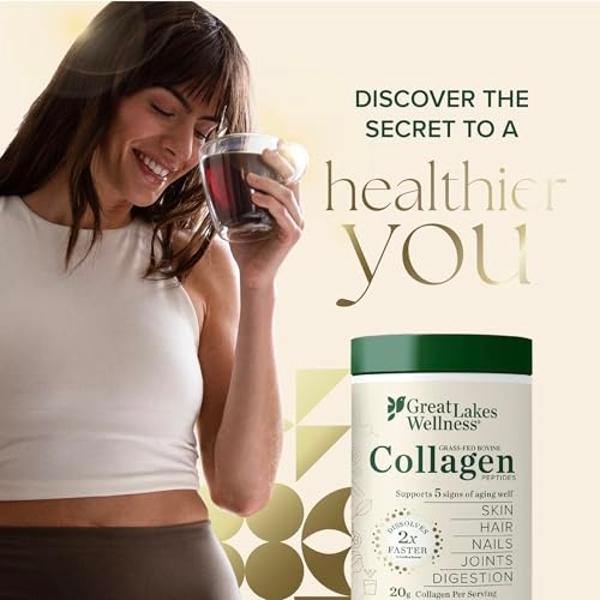 Garden of Life Grass Fed Collagen Peptides Powder Unflavored Collagen Powder for Women Men Hair Skin Nails Joints, Hydrolyzed Collagen Protein Supplements, Collagen for Women & Men