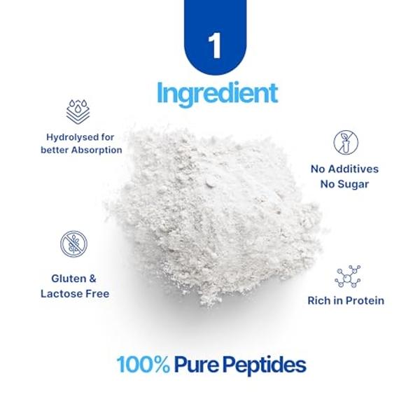 NAKED Collagen Peptides Protein Powder, 60 Servings, Pasture-Raised, Unflavored Grass-Fed Hydrolyzed Collagen Supplement, Paleo Friendly, Non-GMO, Keto, Gluten Free, 20oz