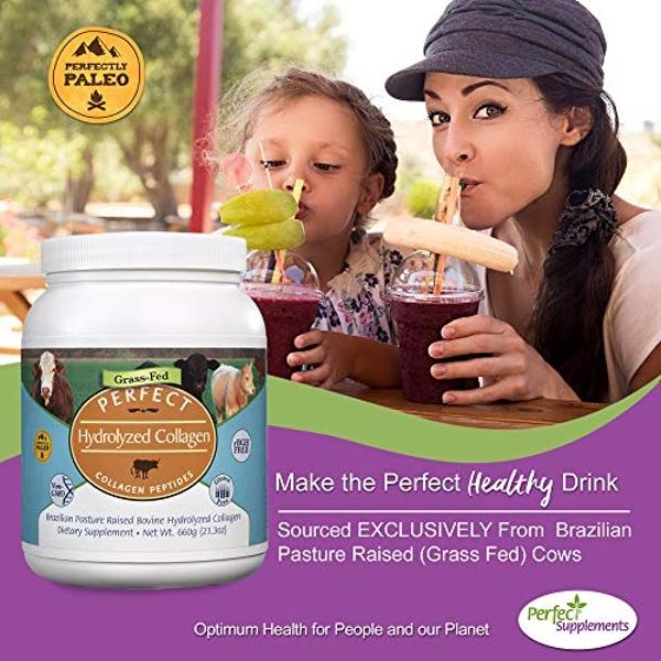 Perfect Supplements – Perfect Hydrolyzed Collagen Powder – 660g – All Natural Collagen - Brazilian Pasture Raised - Promotes Healthy Skin – 2 Pack