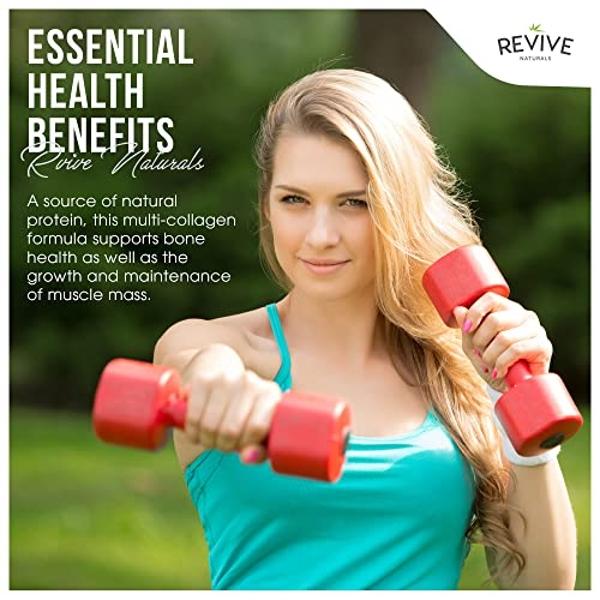 Revive Naturals Vanilla Multi Collagen Protein Powder - 400g - Unsweetened - 5 Types of Collagen Peptides - Hydrolyzed Grass Fed Bovine, Wild Caught Marine & Free-Range Chicken - K