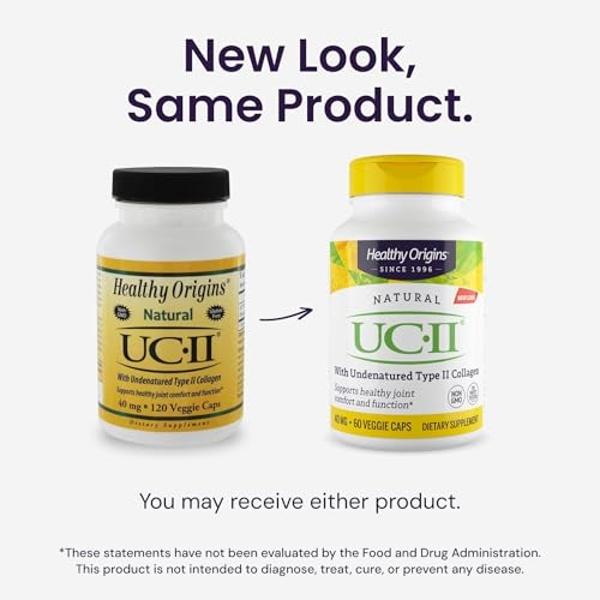Healthy Origins UC-II 40 mg (Undenatured Type II Collagen, Non-GMO, Gluten Free, Joint Support), 120 Veggie Caps