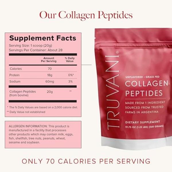 Multi Collagen Peptides Powder for Women and Men Instant Dissolving Grass Fed Hydrolyzed Drink Mix for Beautiful Hair Skin and Nails & Hyaluronic Acid Vitamin C | Strawberry Flavor