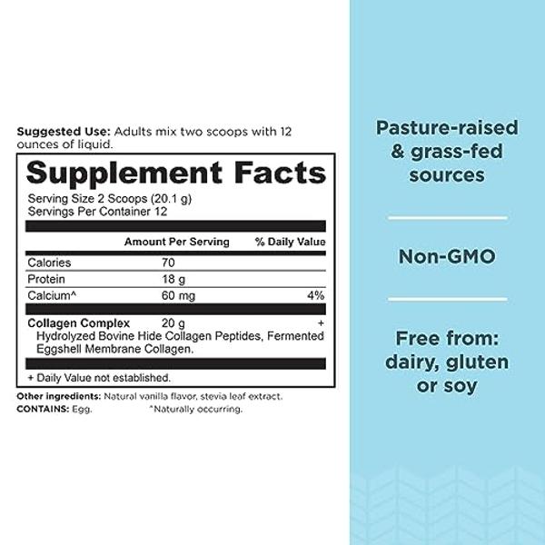 Zena Nutrition Liquid Collagen Peptides and Biotin, 2500mg Verisol Bioactive Collagen Peptides, 5000mcg Biotin, Hair, Skin, Nail Supplement for Women and Men, Mixed Berry, 60 Servi